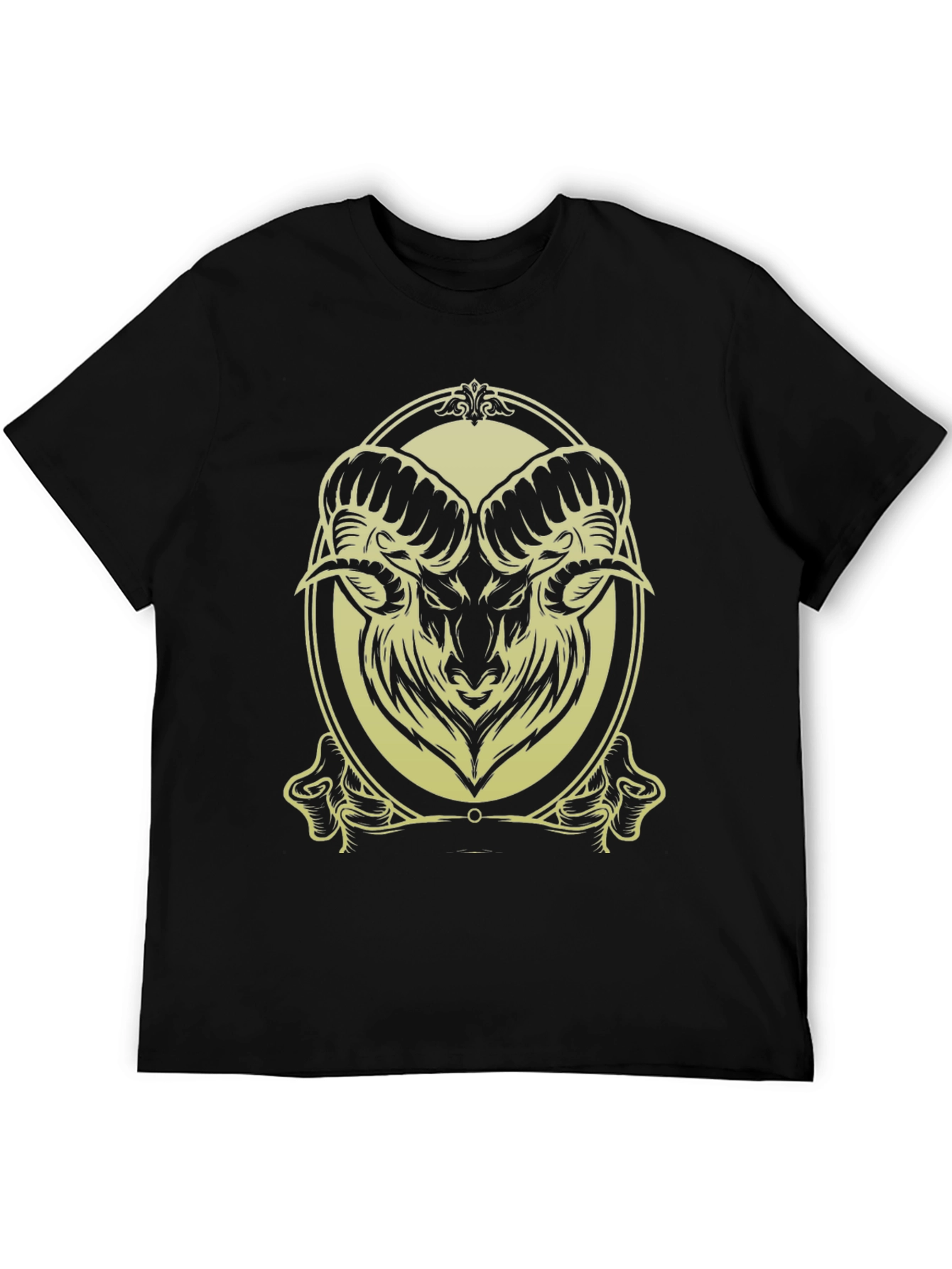 Ram Graphic Tee - Black Cotton Blend - Stylish & Unique Design