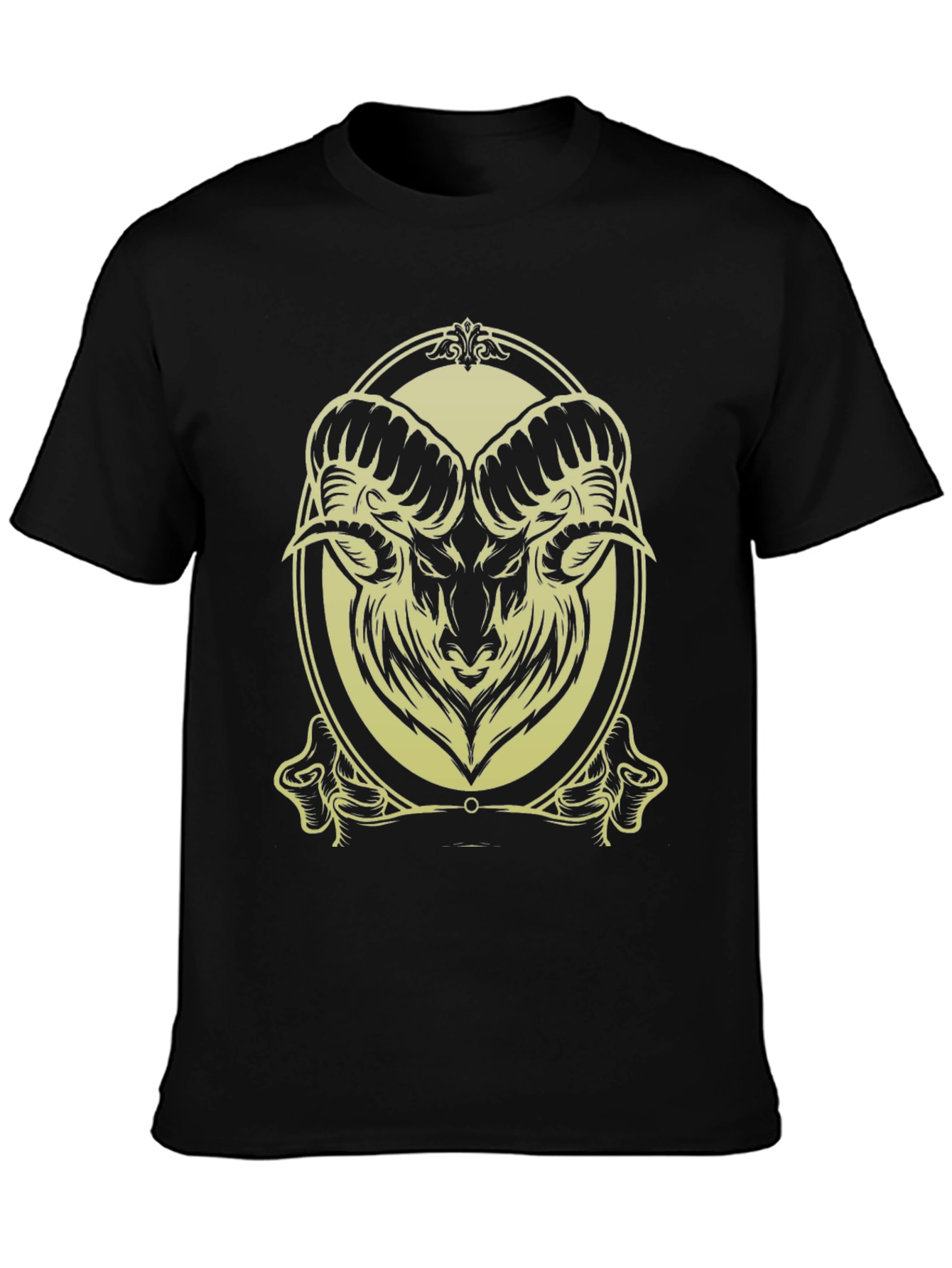 Ram Graphic Tee - Black Cotton Blend - Stylish & Unique Design