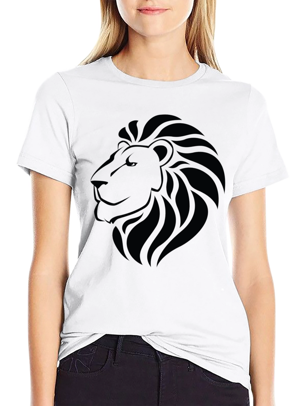 Lion Graphic Black T-Shirt - Stylish Animal Tee