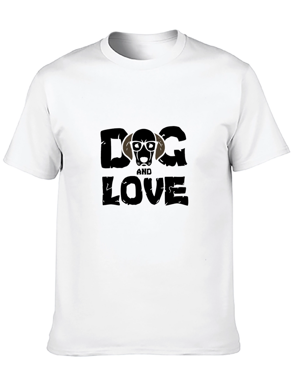 Dog and Love Graphic Tee - Black