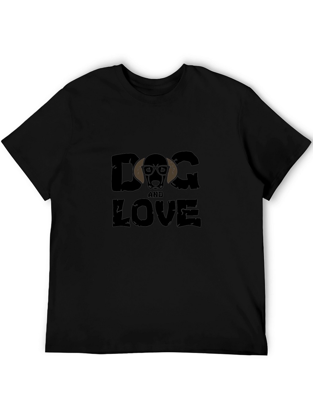 Dog and Love Graphic Tee - Black