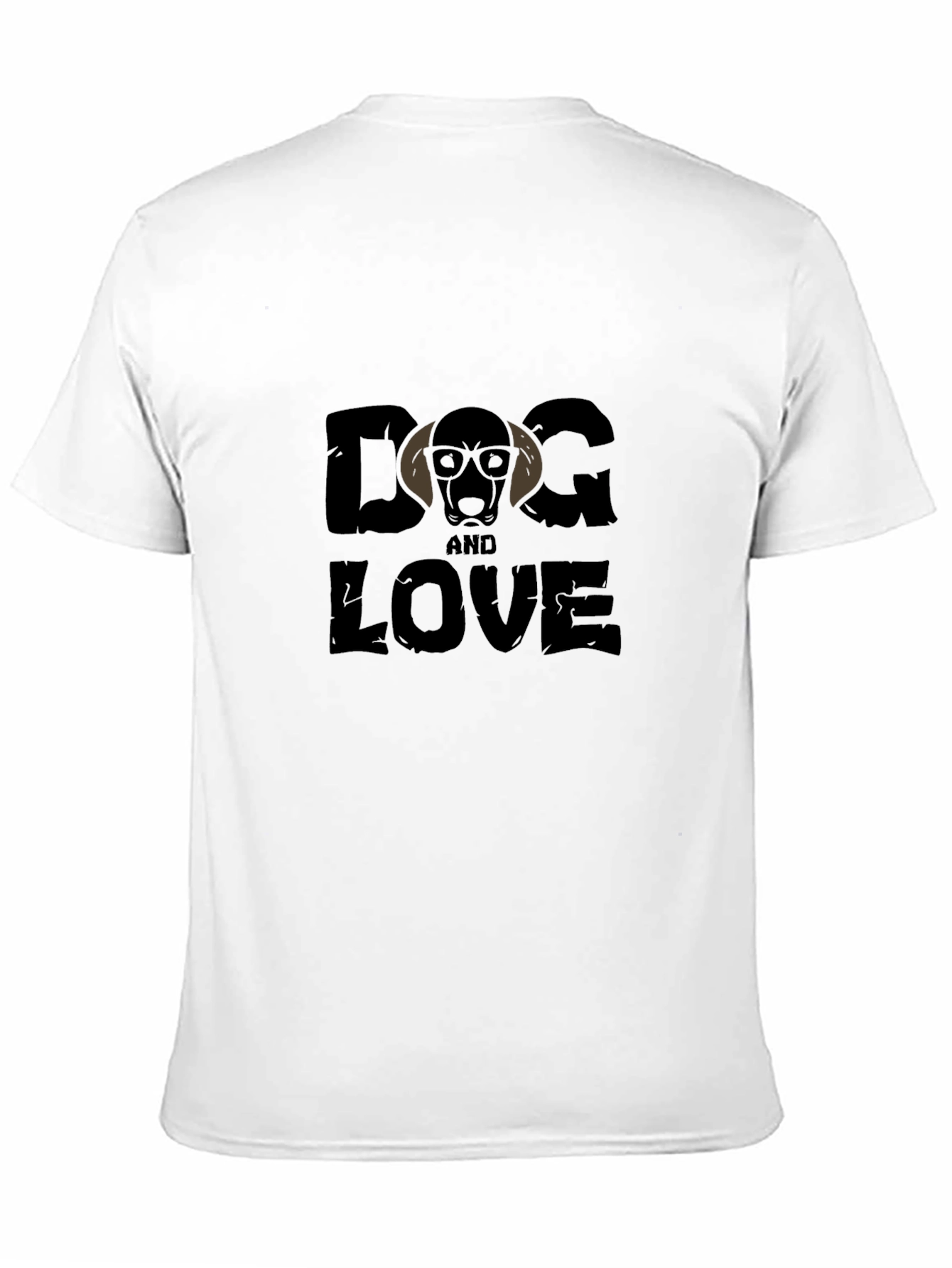 Dog and Love Graphic Tee - Black