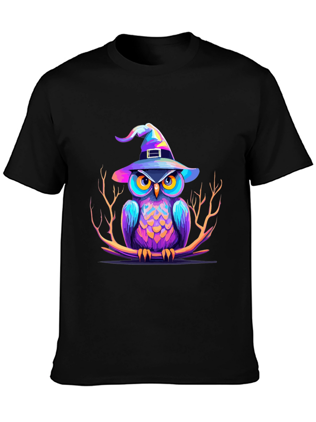 Whimsical Owl Witch Halloween T-Shirt
