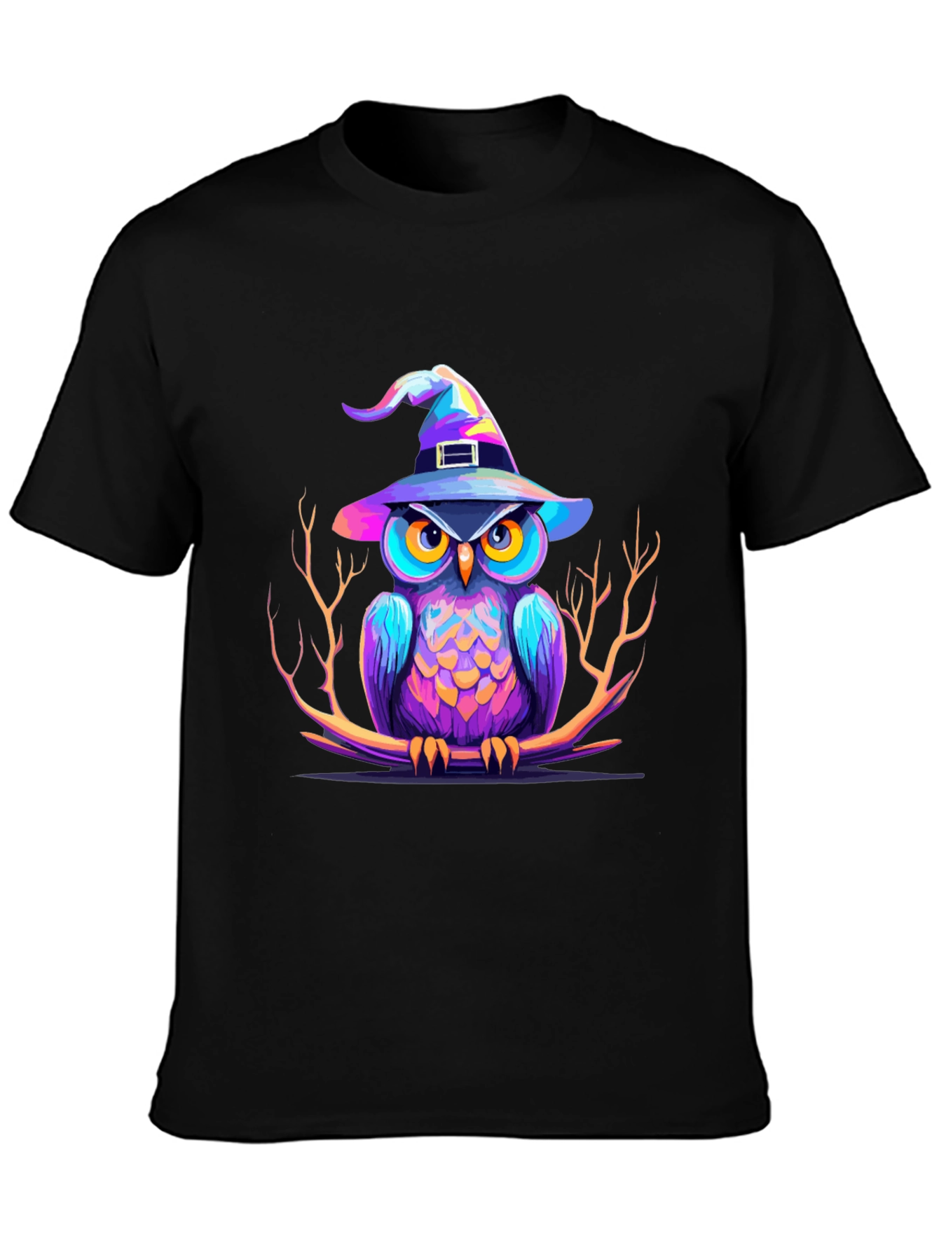 Whimsical Owl Witch Halloween T-Shirt