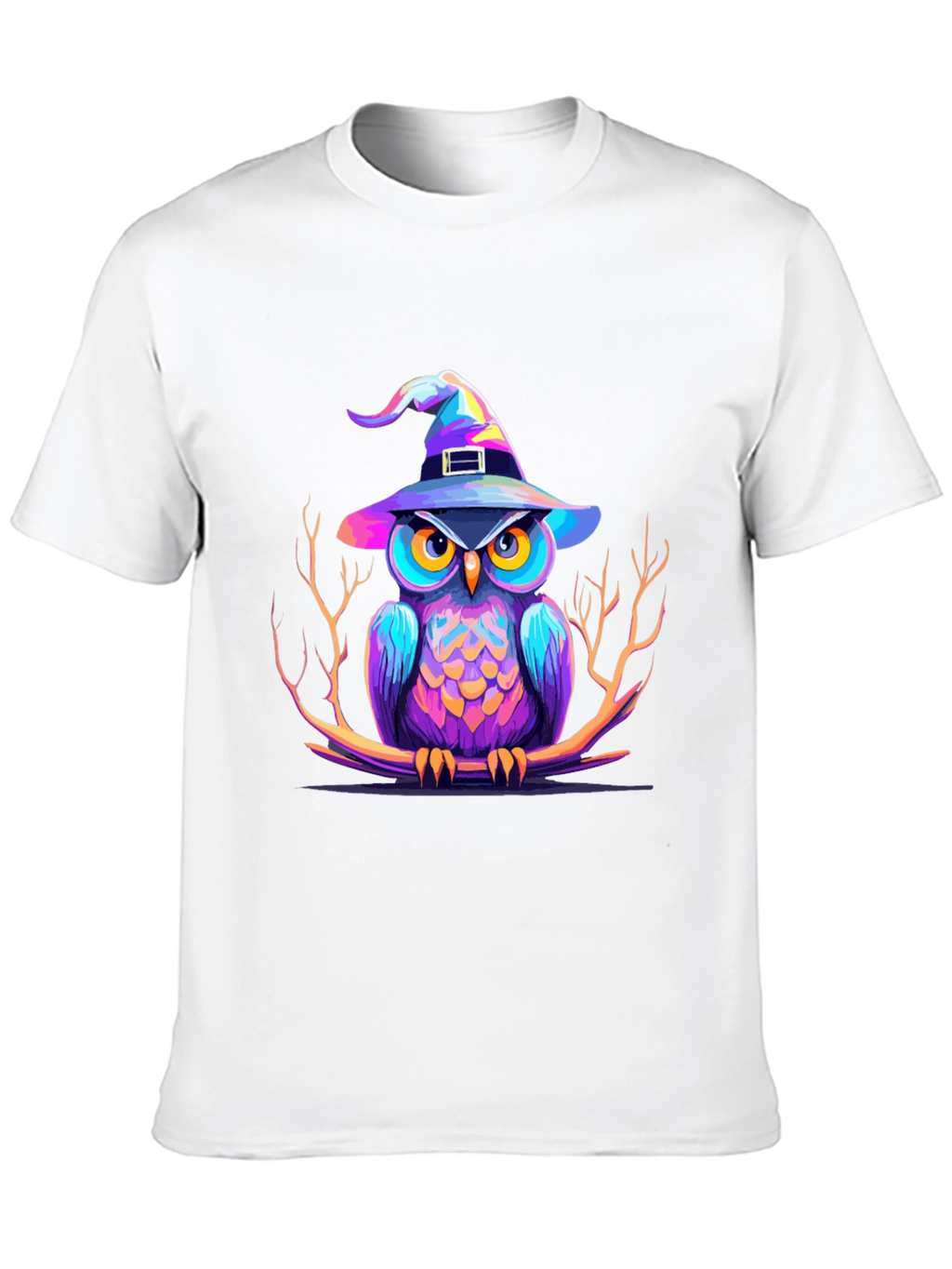Whimsical Owl Witch Halloween T-Shirt