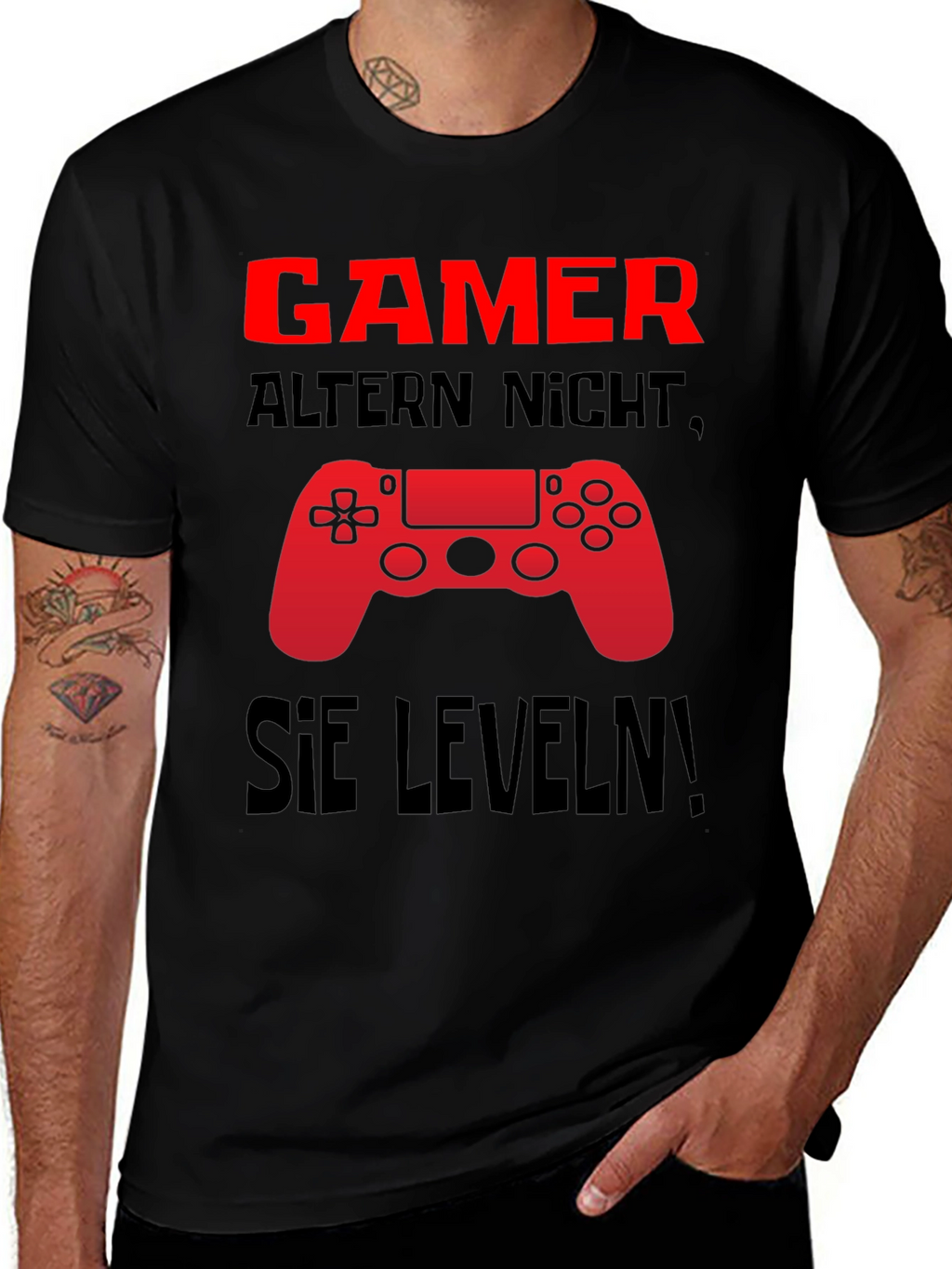 Gamer Level Up Black Graphic Tee