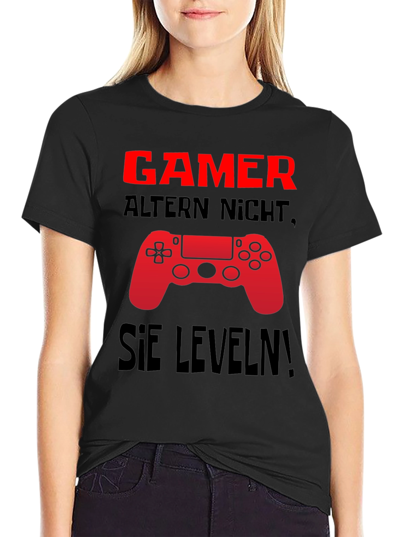 Gamer Level Up Black Graphic Tee
