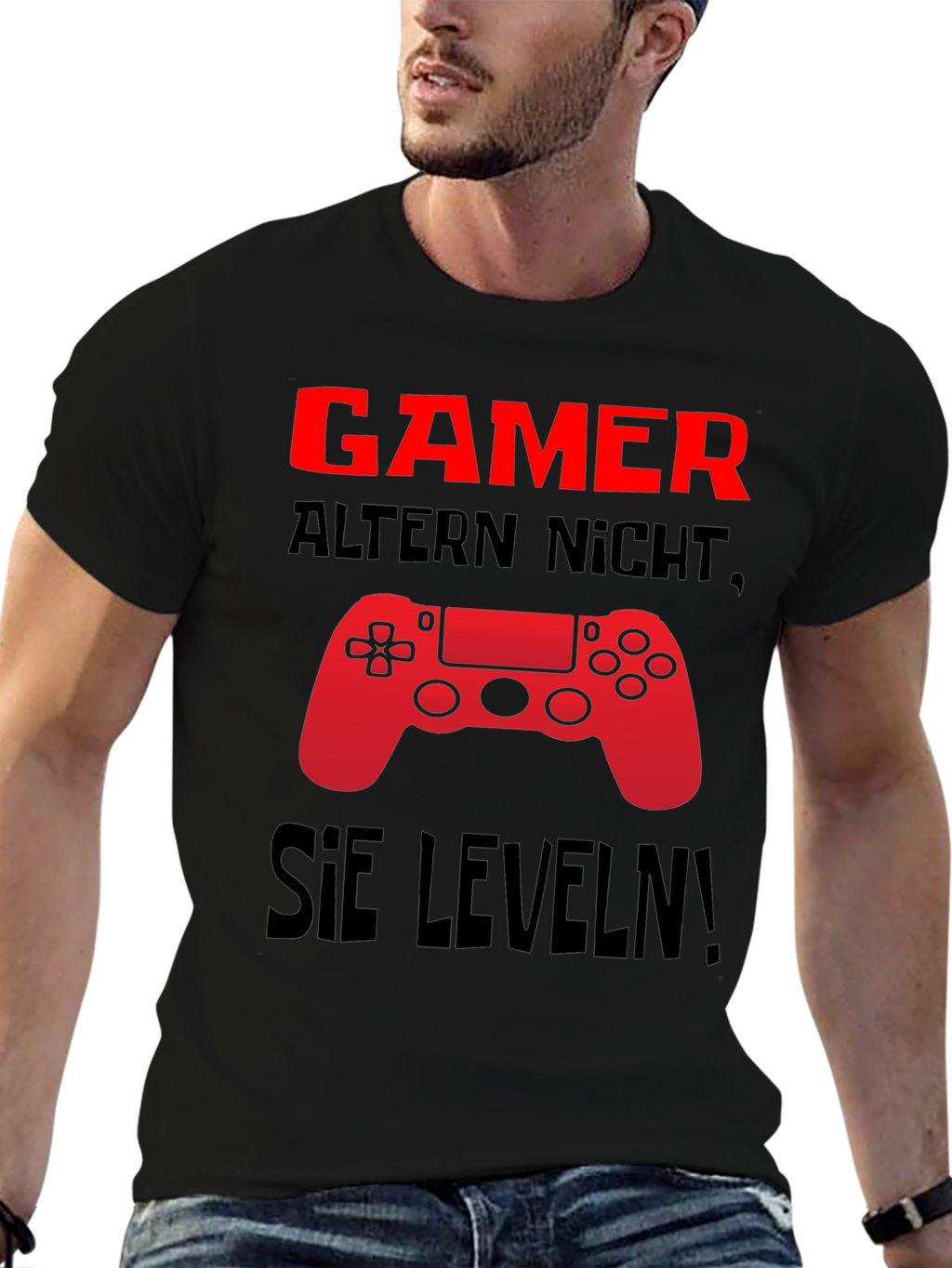 Gamer Level Up Black Graphic Tee