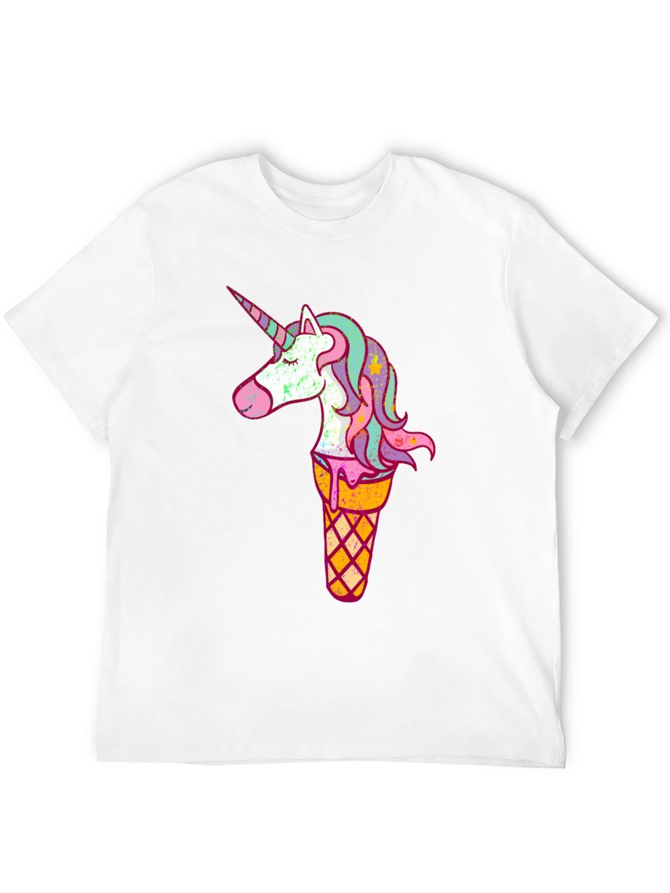 Unicorn Ice Cream Graphic Tee - Mens Black T-Shirt