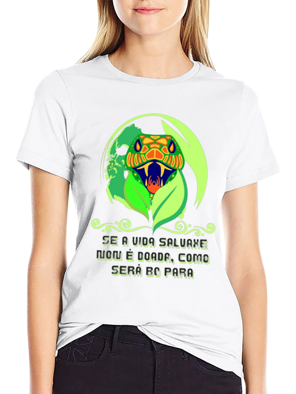 Snake Head Graphic Print T-Shirt