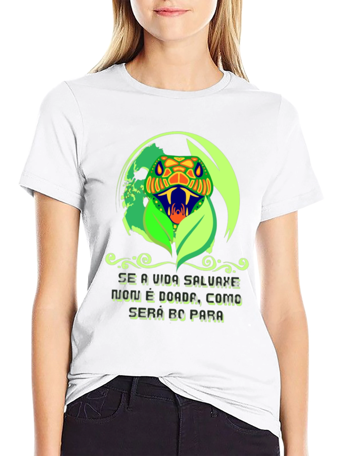 Snake Head Graphic Print T-Shirt
