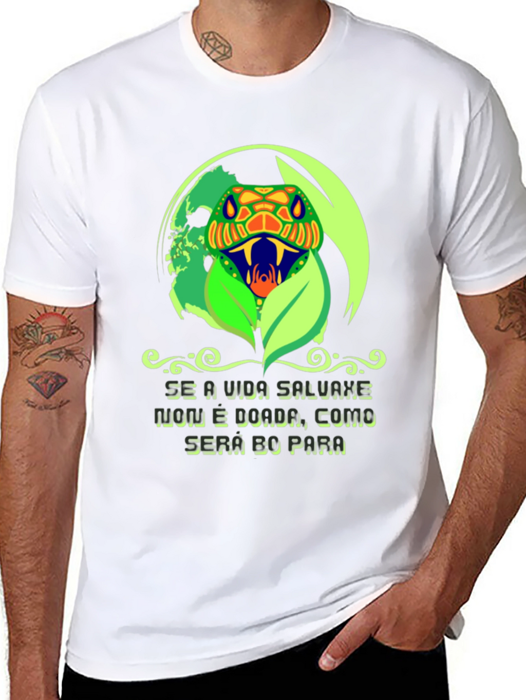 Snake Head Graphic Print T-Shirt