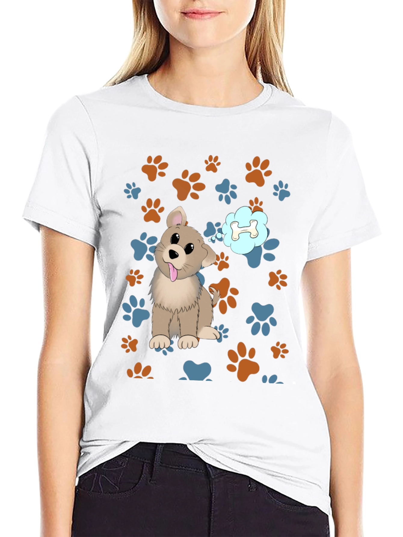 Cute Puppy Dog T-Shirt - Bone Dream