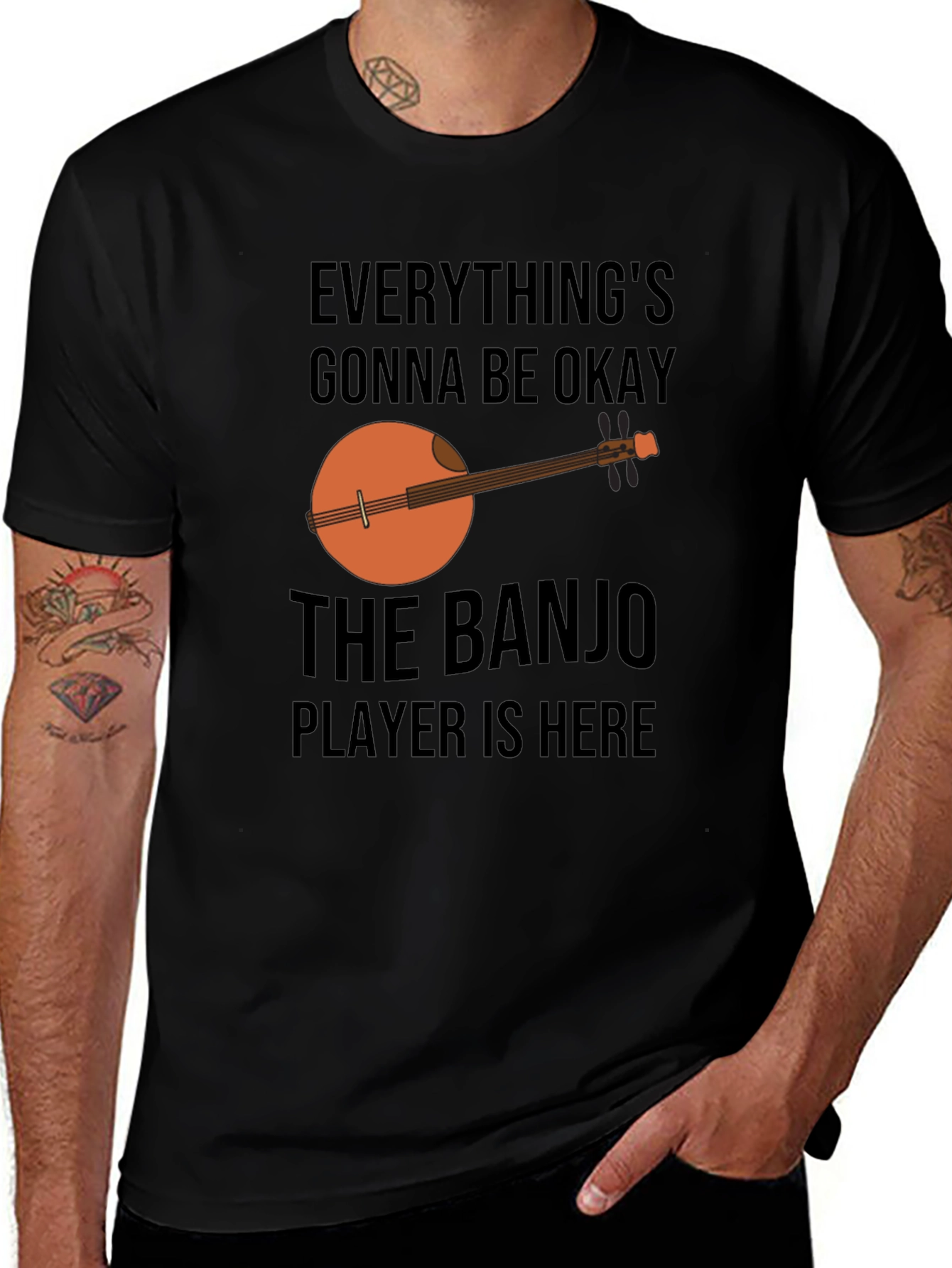 Banjo Player T-Shirt - Everythings Gonna Be Okay Graphic Tee