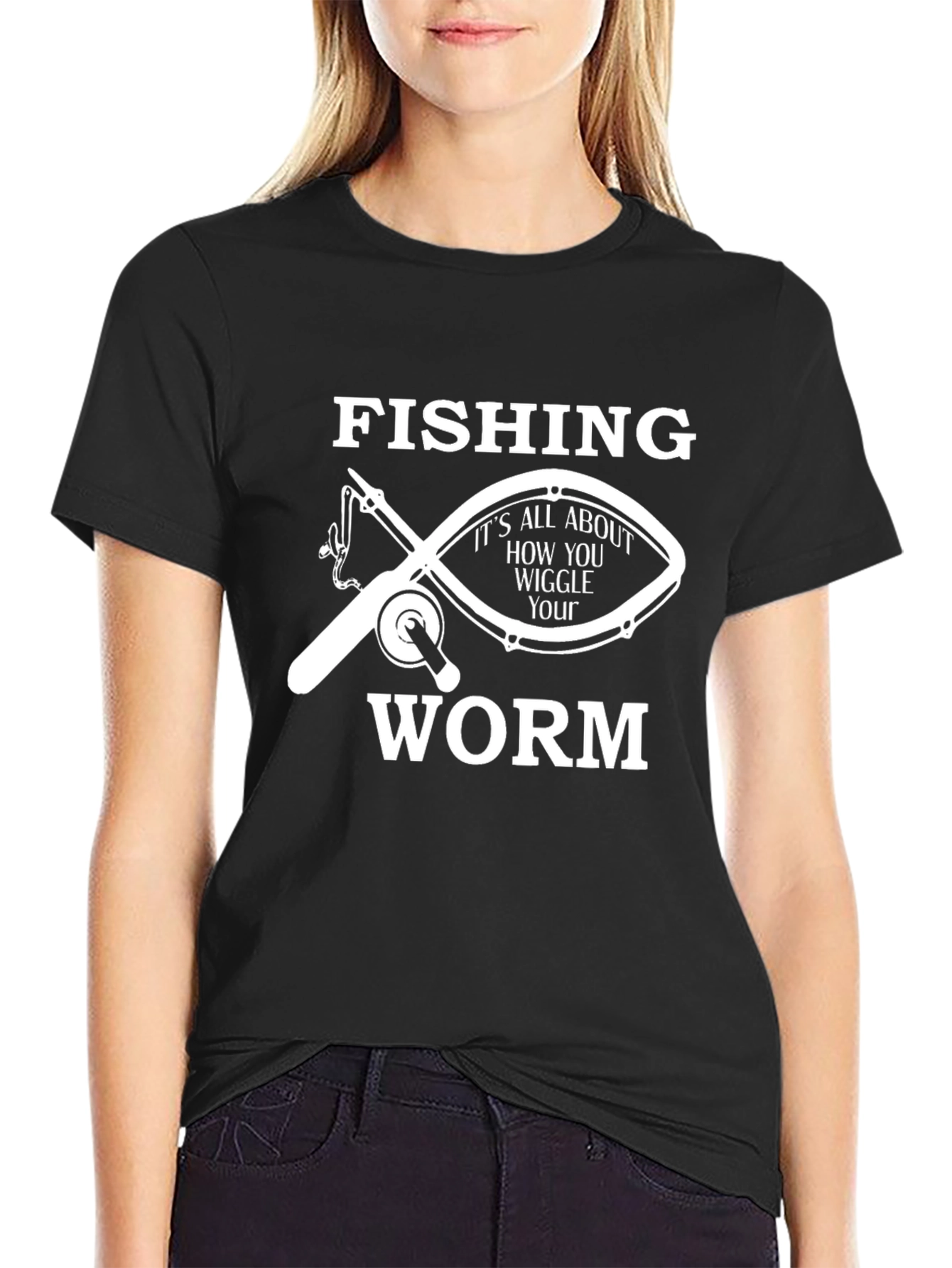 Fishing Worm Graphic T-Shirt