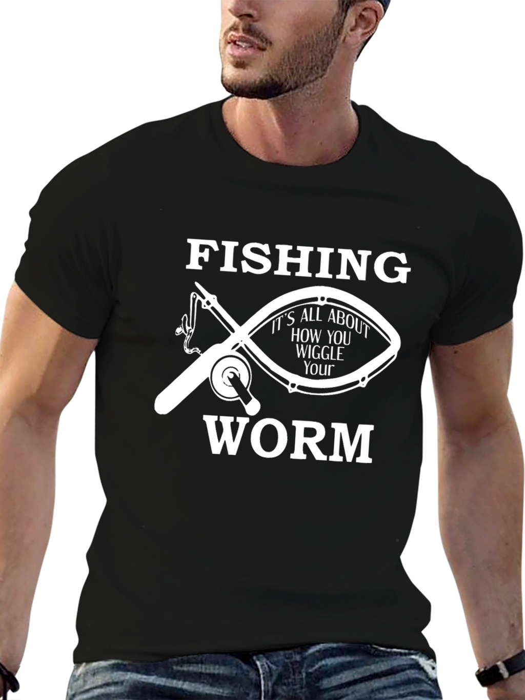 Fishing Worm Graphic T-Shirt