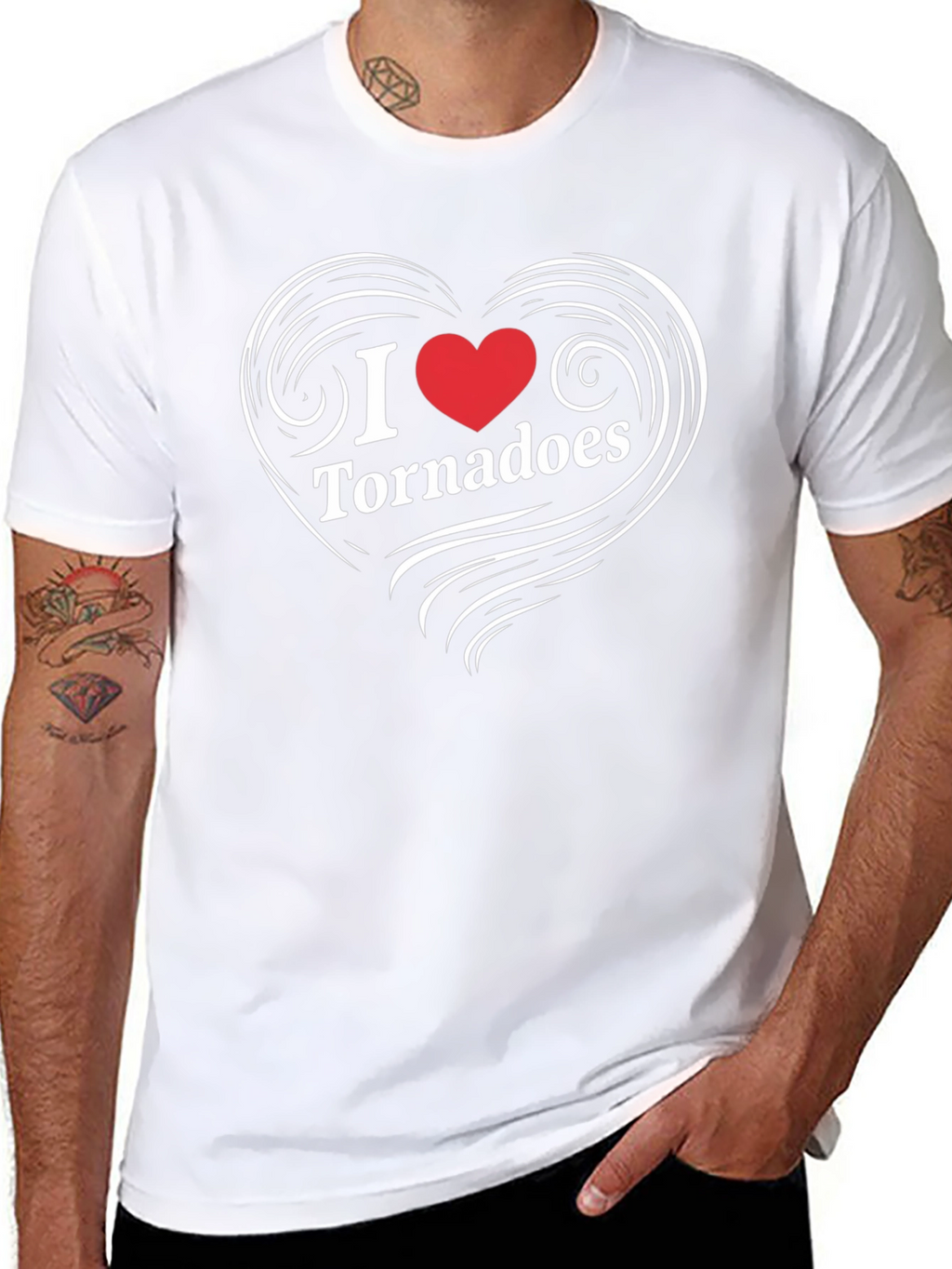 I Love Tornadoes Heart Graphic T-Shirt