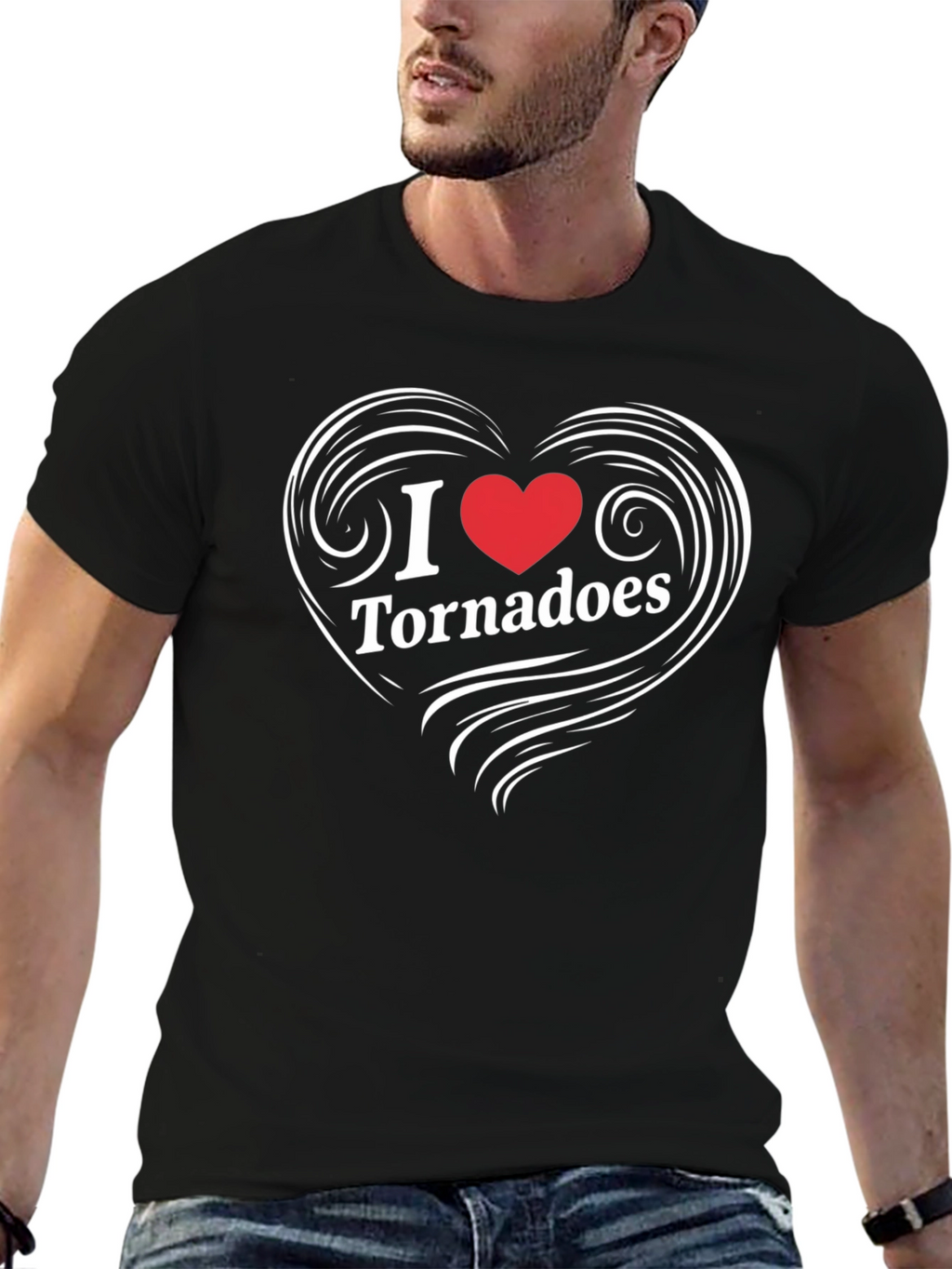 I Love Tornadoes Heart Graphic T-Shirt