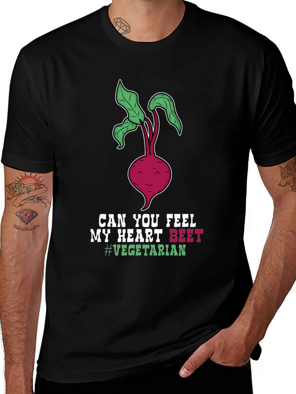Vegetarian Beet Heart T-Shirt - Funny Vegan Tee