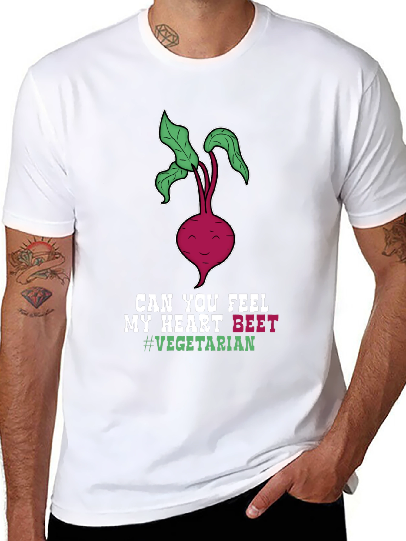 Vegetarian Beet Heart T-Shirt - Funny Vegan Tee