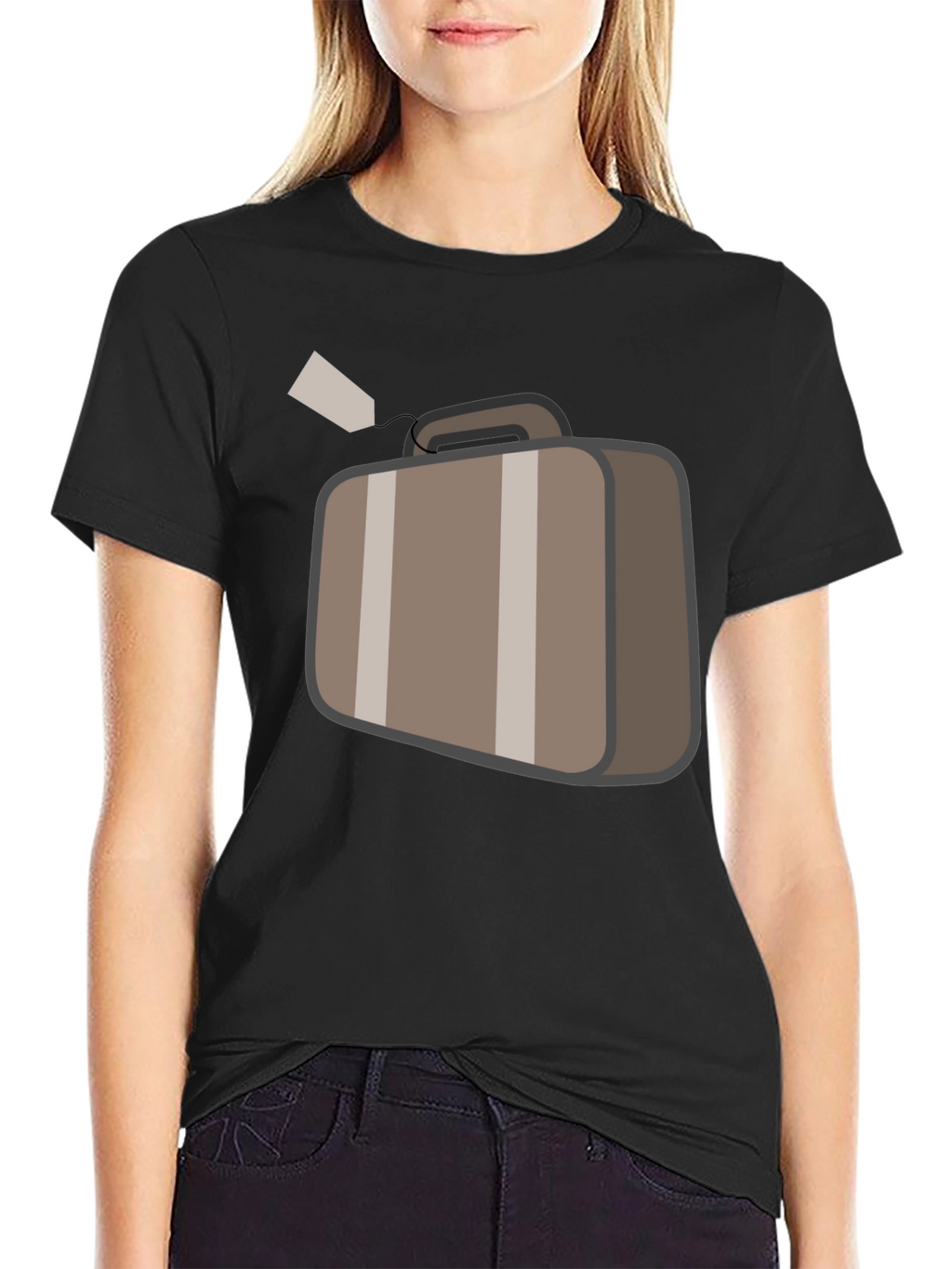 Suitcase Graphic Black T-Shirt Travel Ready