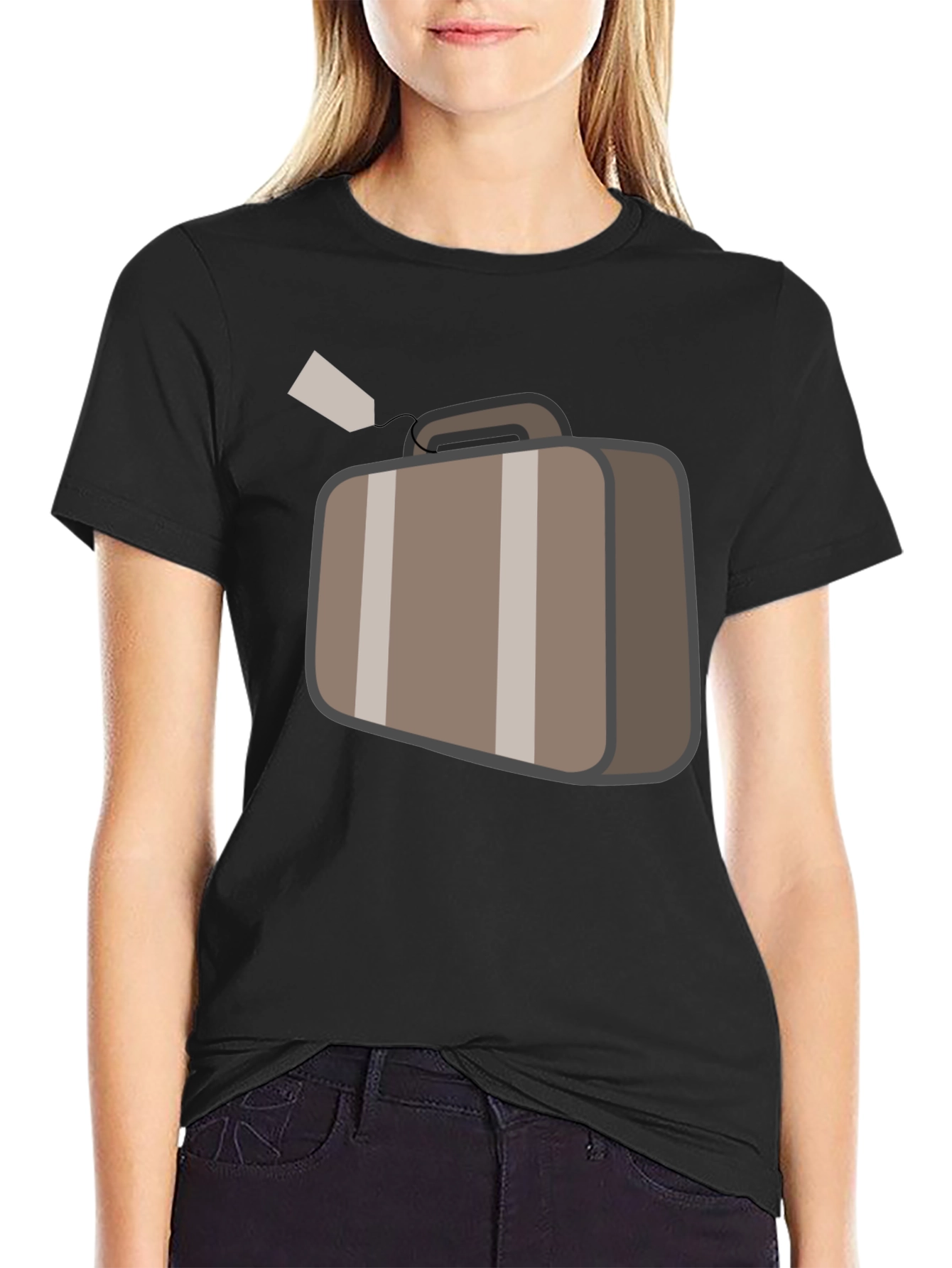 Suitcase Graphic Black T-Shirt Travel Ready