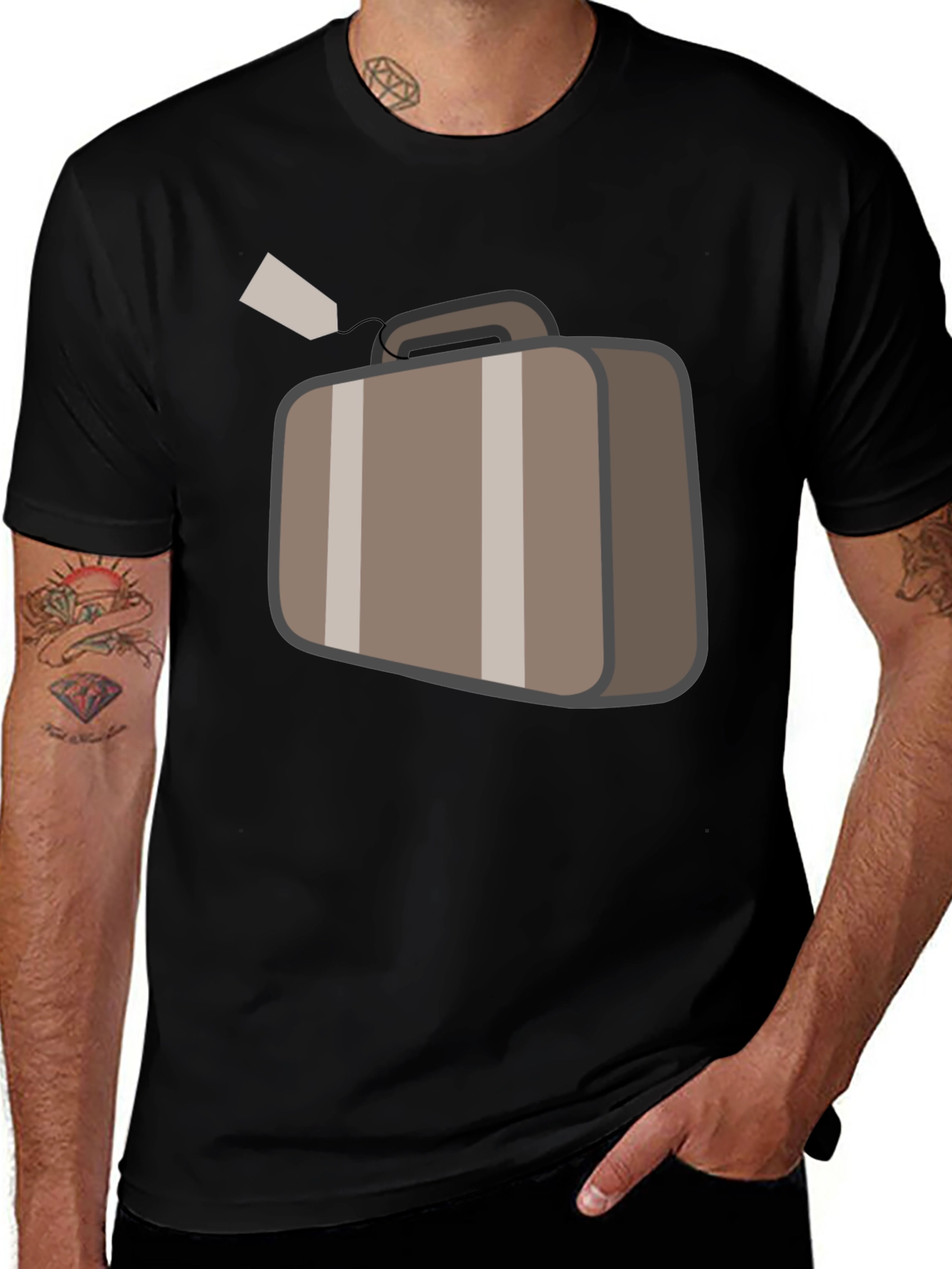Suitcase Graphic Black T-Shirt Travel Ready