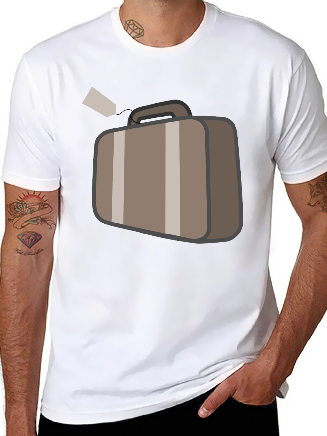 Suitcase Graphic Black T-Shirt Travel Ready