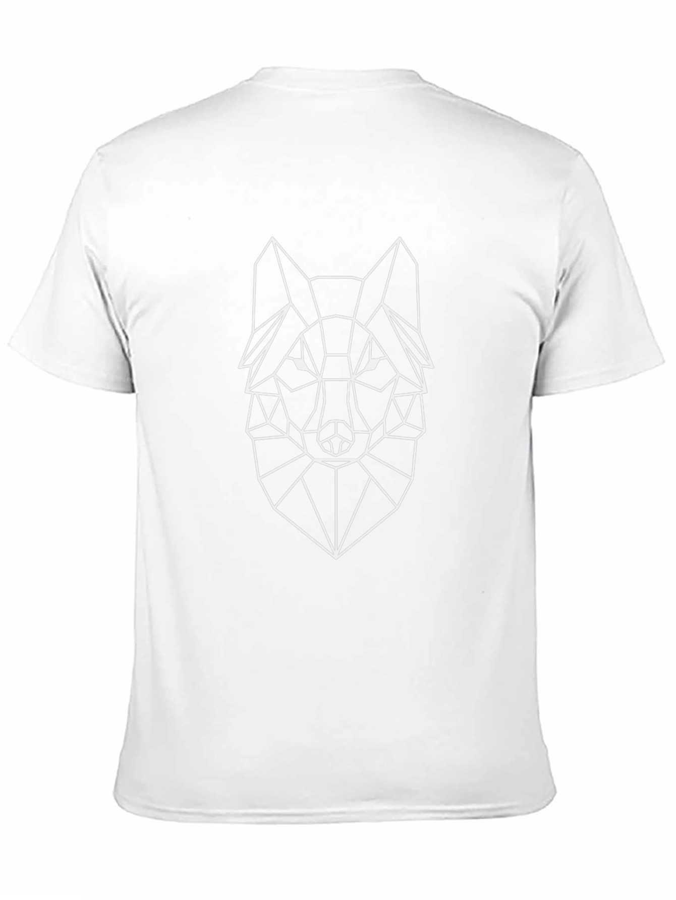 Geometric Wolf Head Black T-Shirt