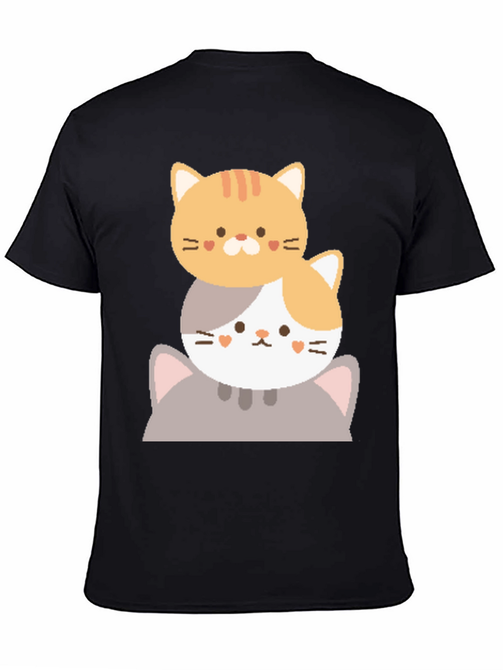 Cute Stacked Cats Graphic T-Shirt