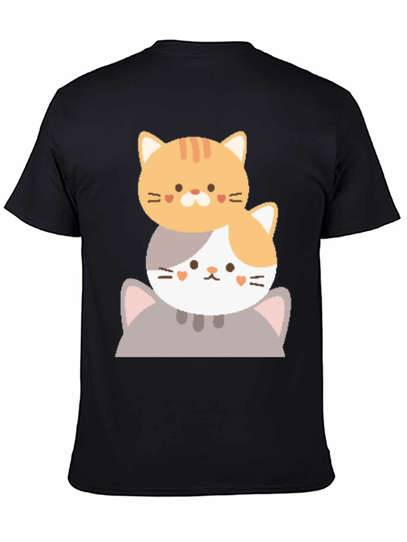 Cute Stacked Cats Graphic T-Shirt