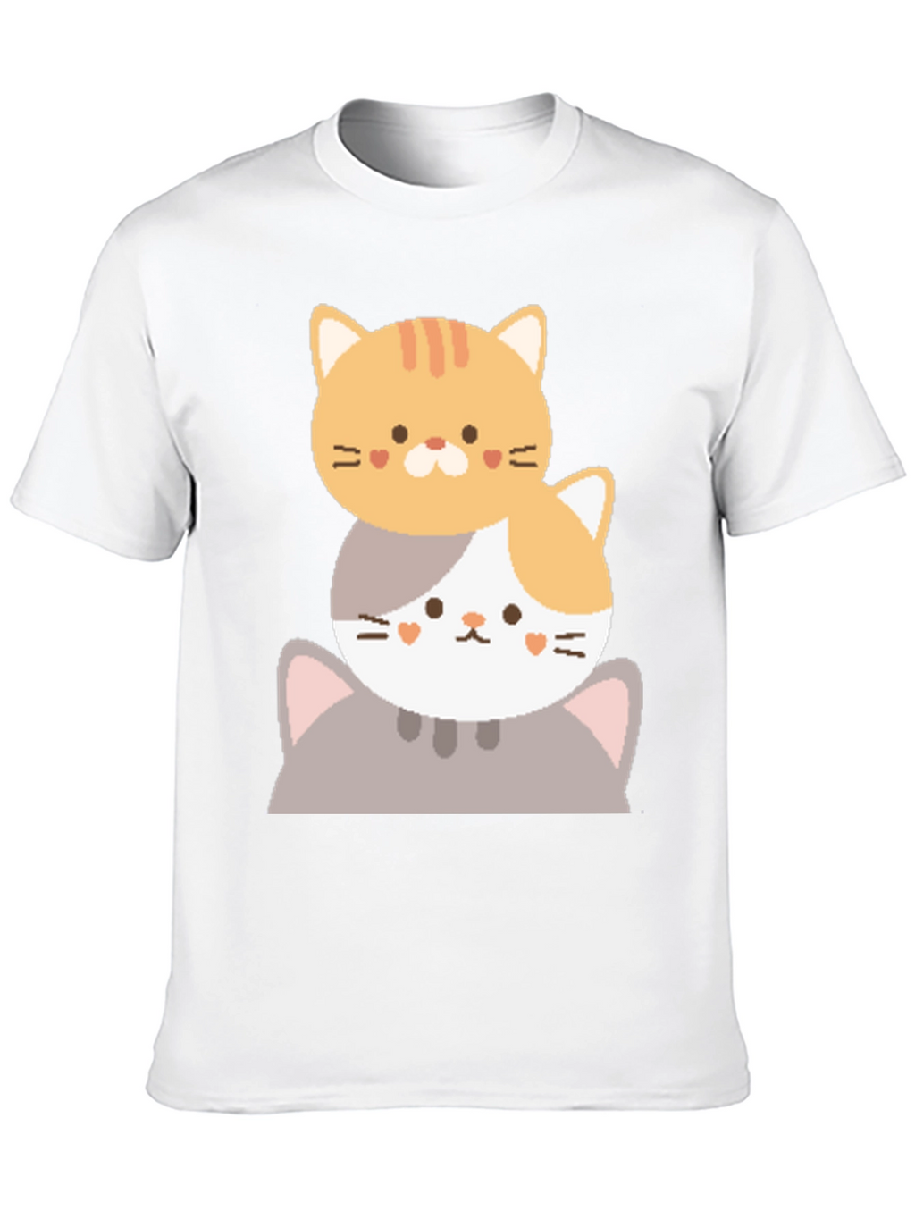 Cute Stacked Cats Graphic T-Shirt