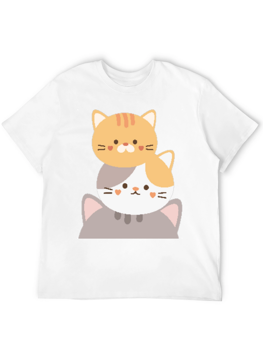Cute Stacked Cats Graphic T-Shirt