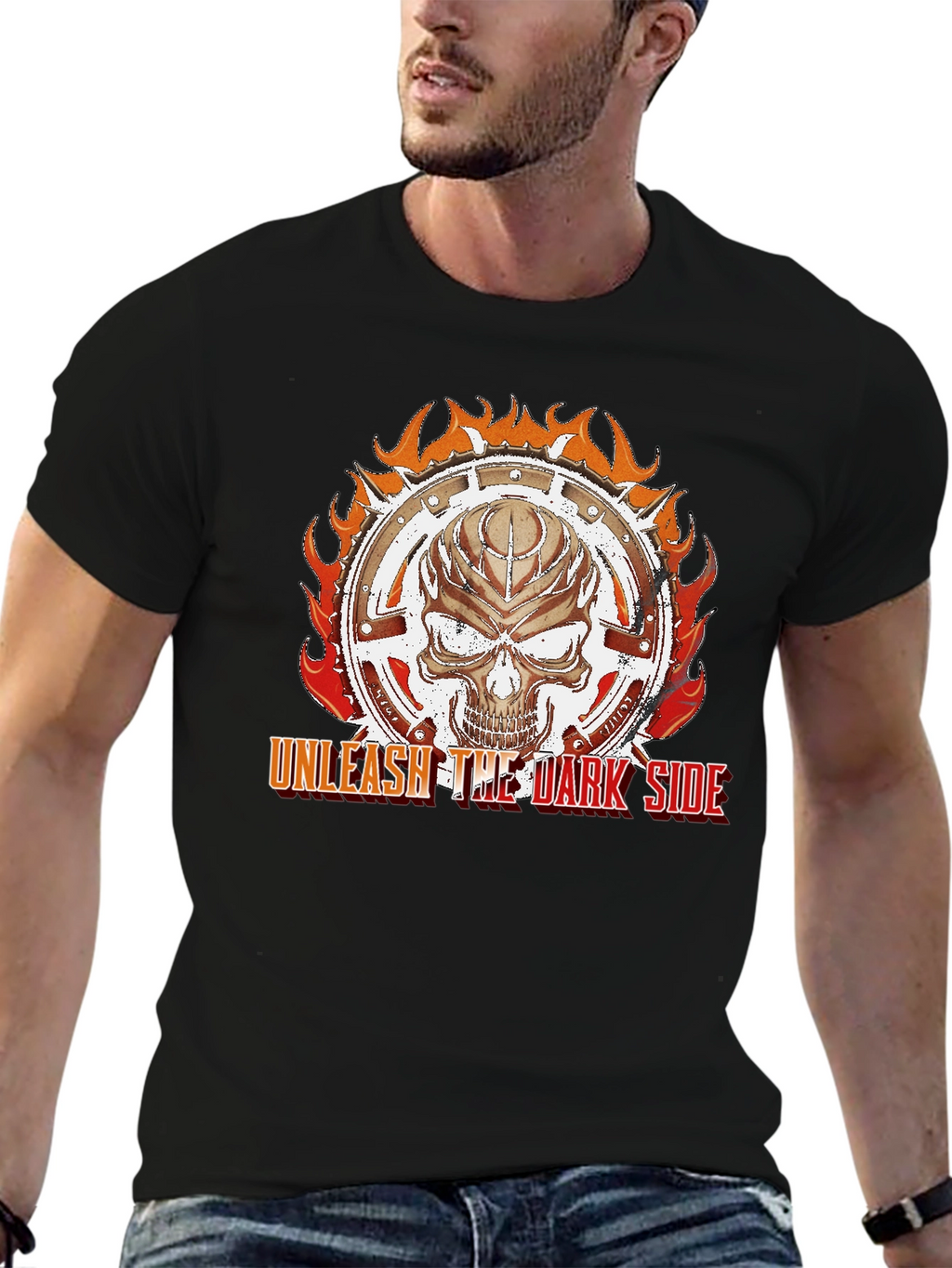 Unleash the Dark Side T-Shirt Skull Graphic Tee