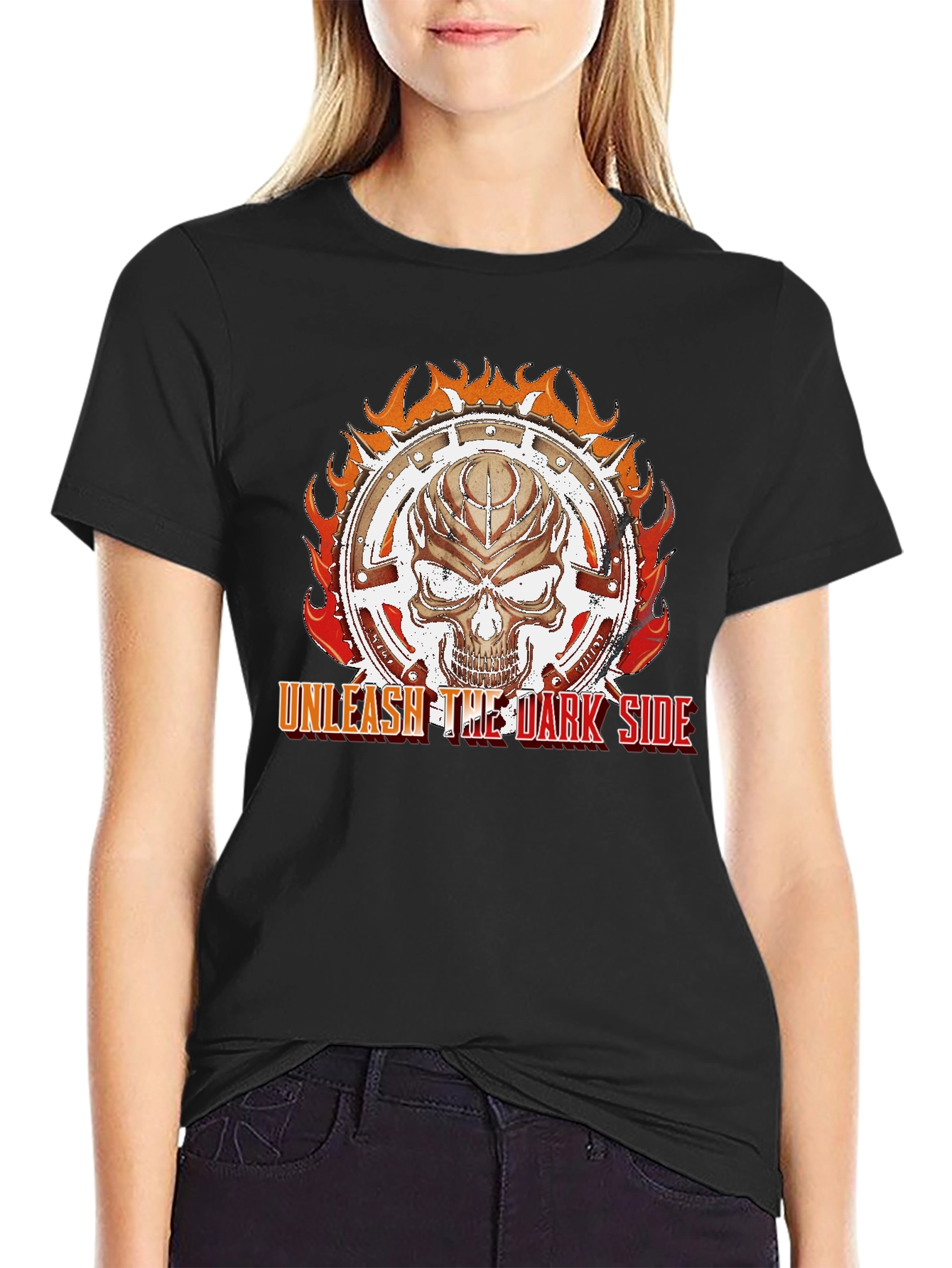 Unleash the Dark Side T-Shirt Skull Graphic Tee