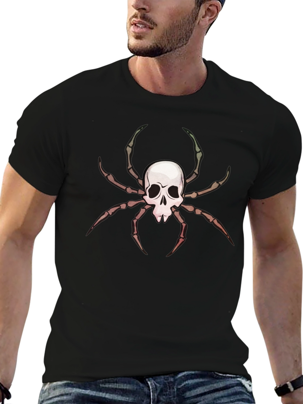 Skull Spider Graphic Tee - Mens Black T-Shirt
