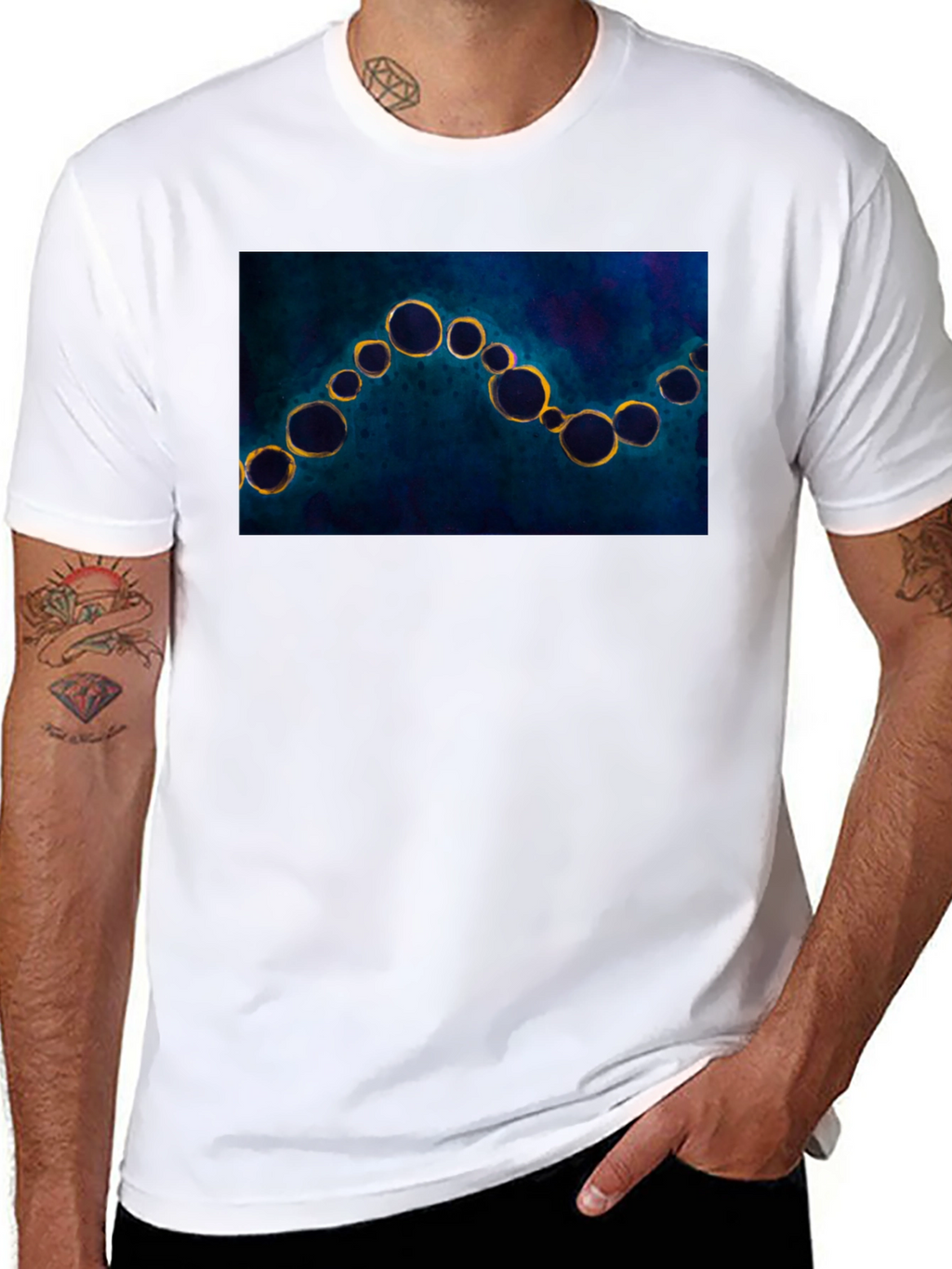 Abstract Bubbles Black T-Shirt