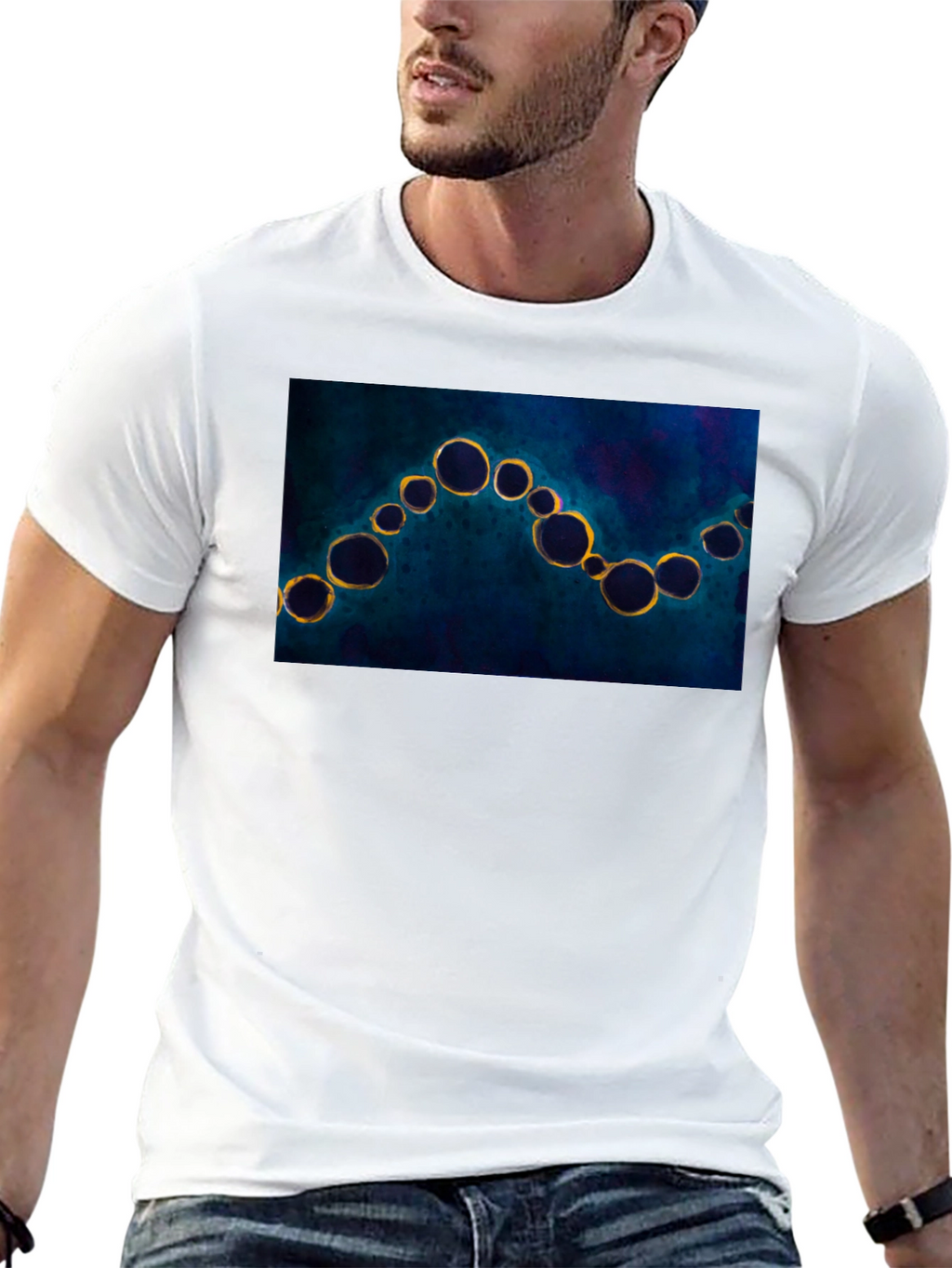 Abstract Bubbles Black T-Shirt