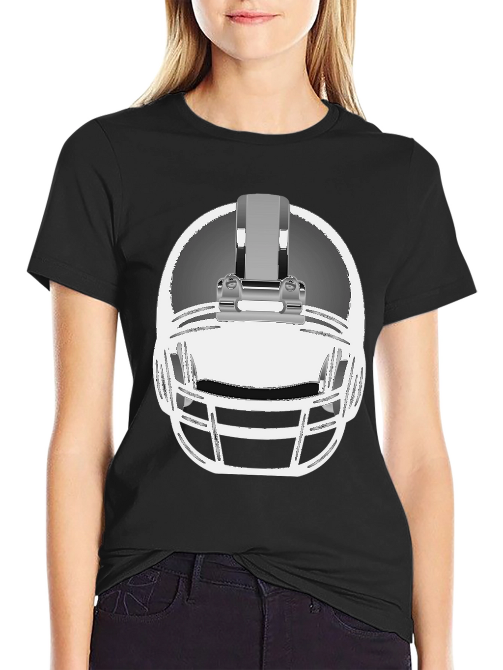 Football Helmet Graphic Tee - Black