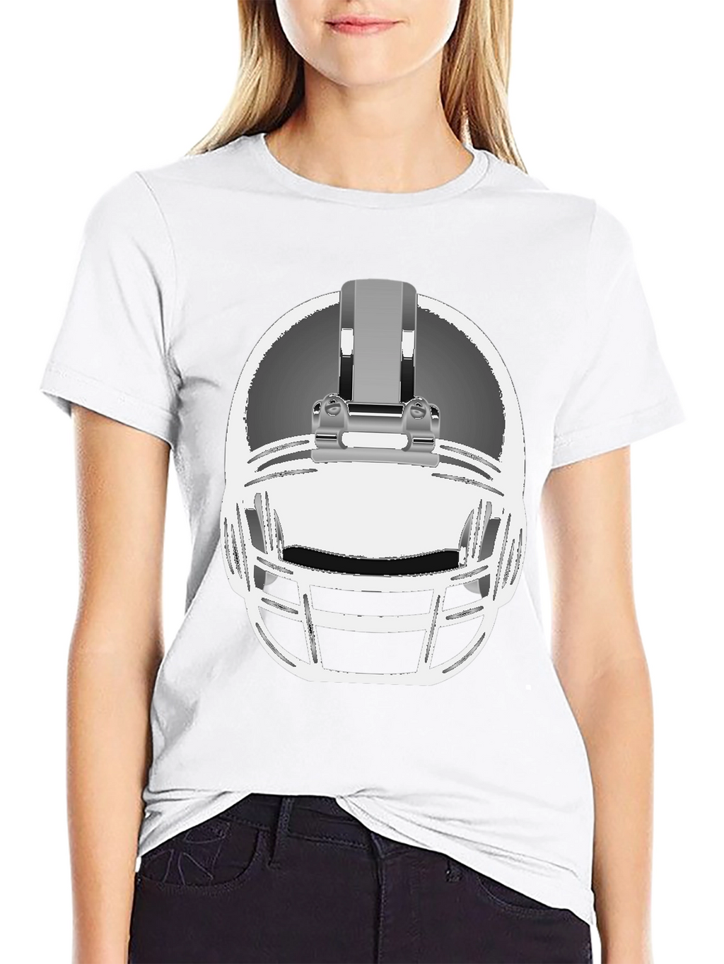 Football Helmet Graphic Tee - Black