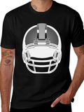 Football Helmet Graphic Tee - Black
