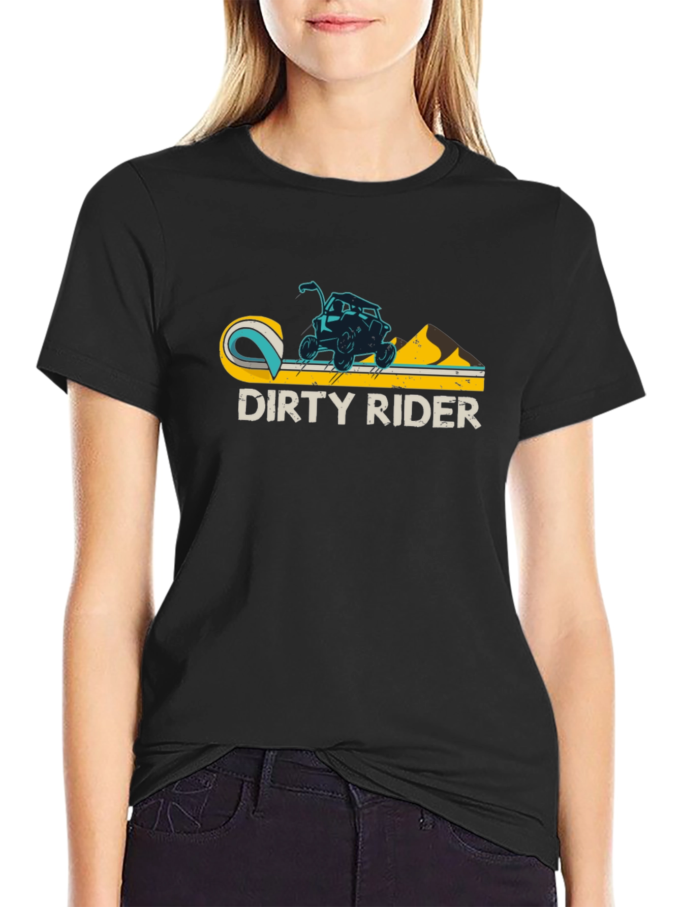 Dirty Rider Graphic Tee - Black Cotton T-Shirt