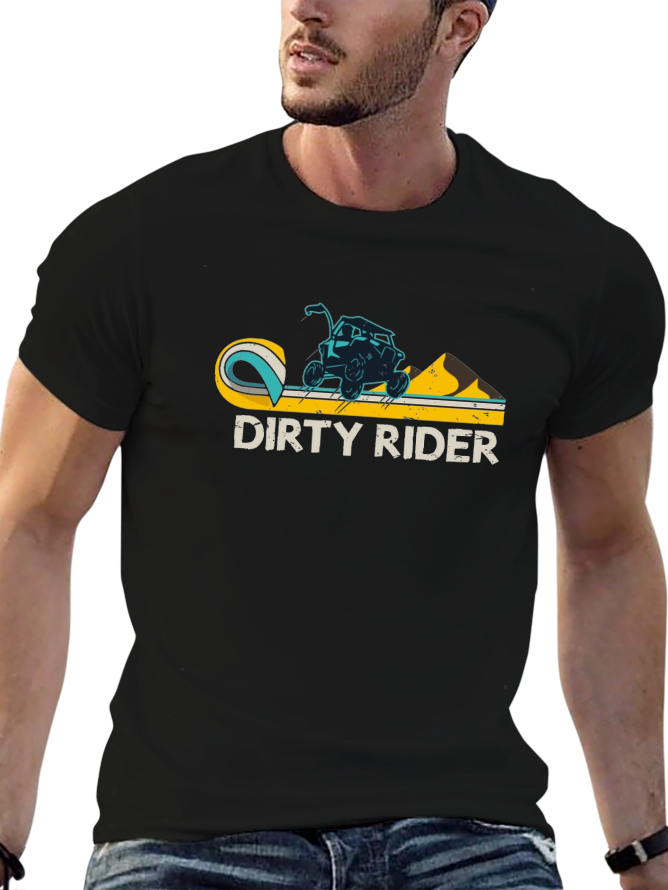 Dirty Rider Graphic Tee - Black Cotton T-Shirt