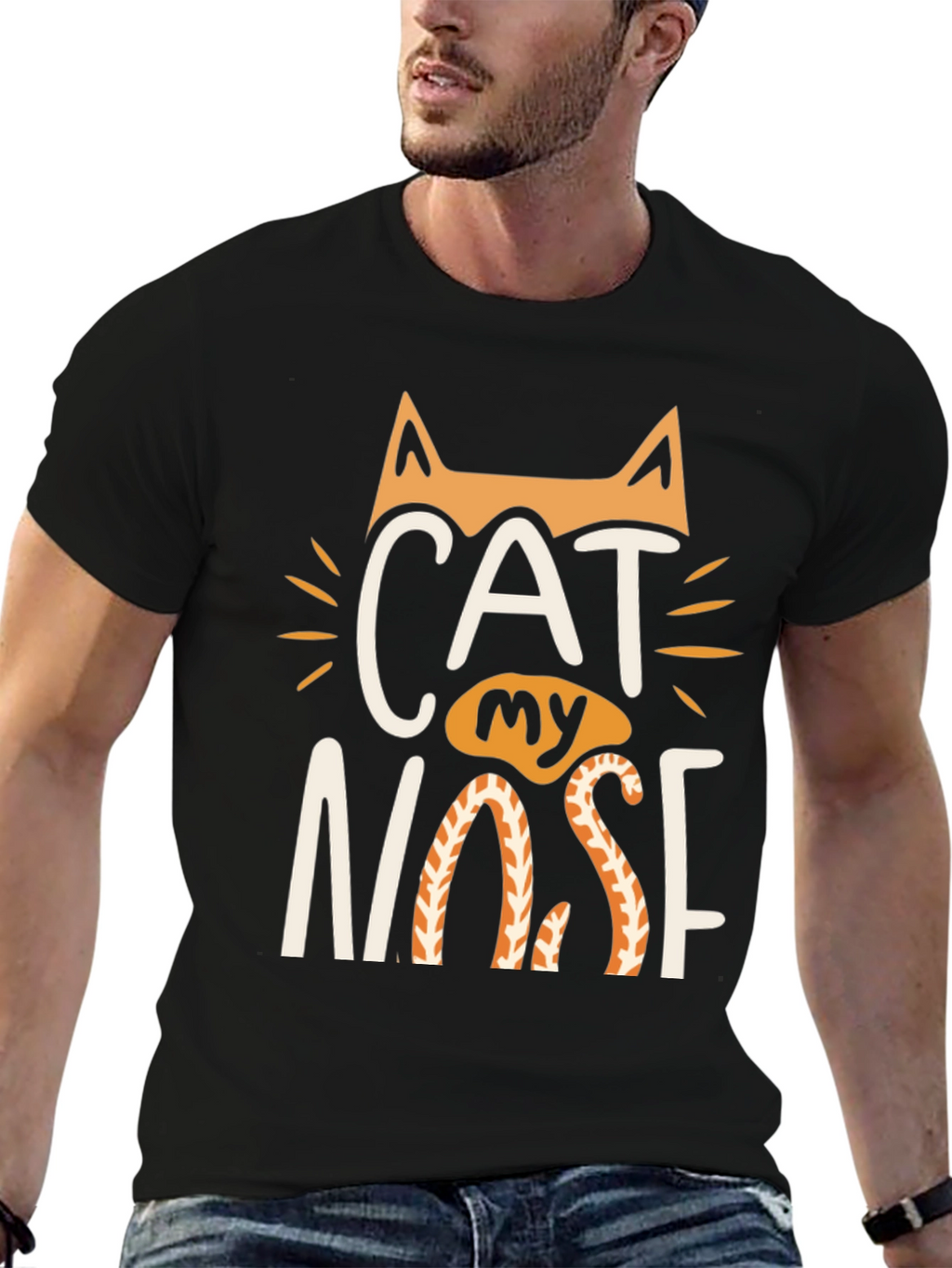 Cat My Nose Graphic Tee - Black