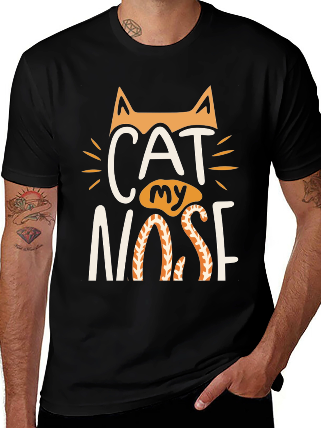 Cat My Nose Graphic Tee - Black