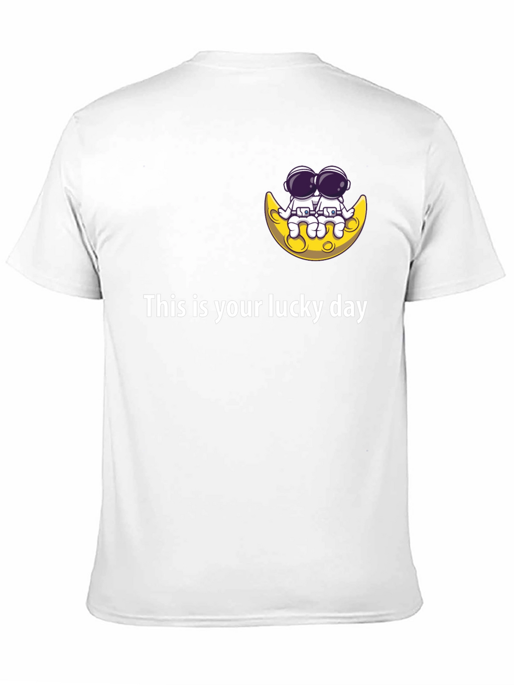 Lucky Day Astronauts on the Moon Black T-Shirt