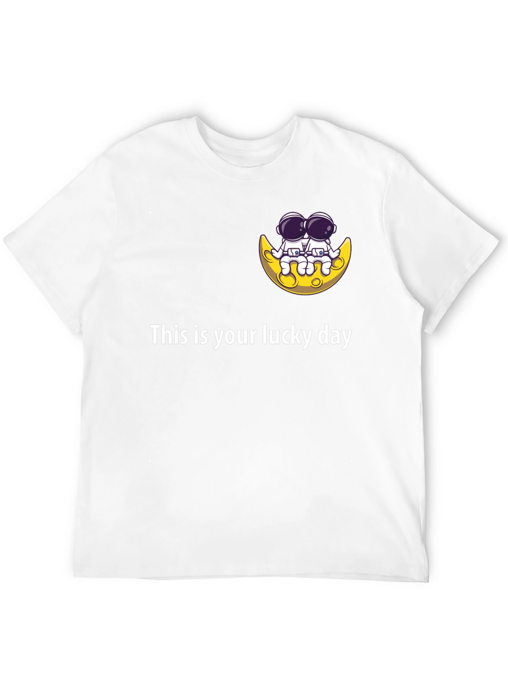 Lucky Day Astronauts on the Moon Black T-Shirt