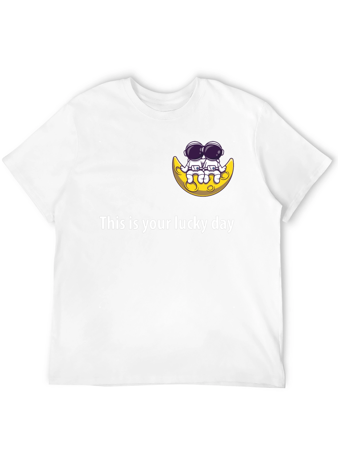 Lucky Day Astronauts on the Moon Black T-Shirt