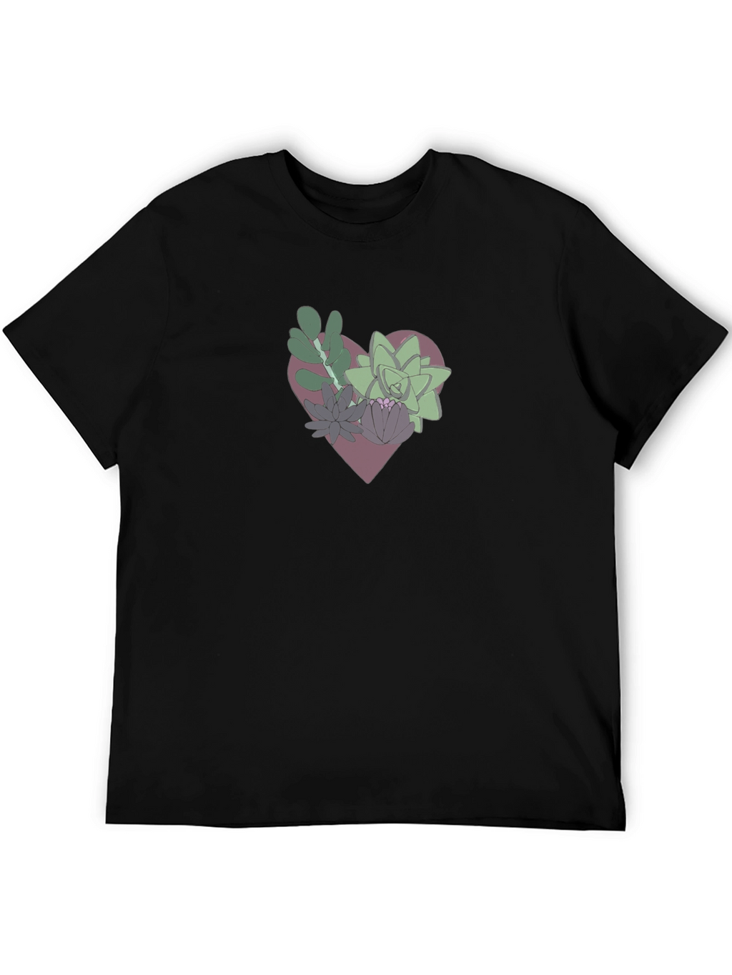 Heart of Succulents Graphic Tee - Black