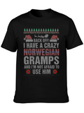 Crazy Norwegian Gramps Ugly Christmas T-Shirt